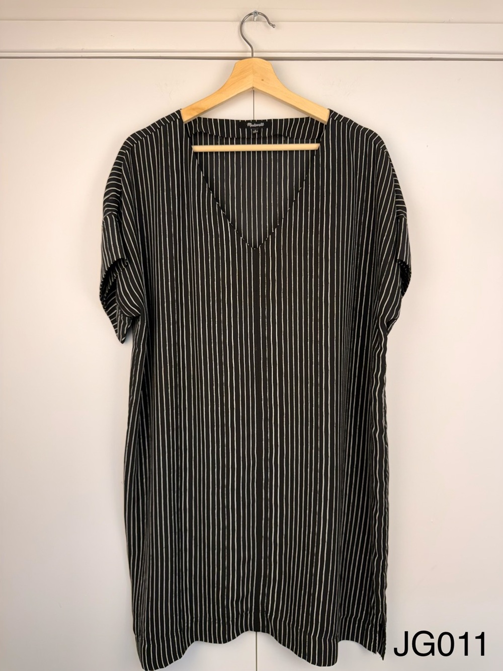 Madewell Novel Shift Dress Chalkboard Stripe Size L